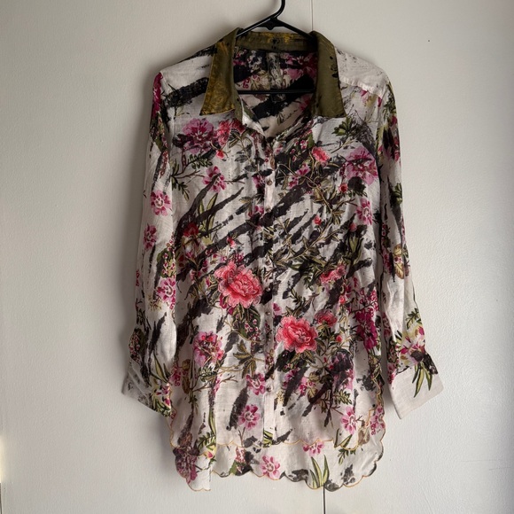Aratta Silent Journey Meant To Keep Shirt Tunic Women’s Size Medium FLAWED - Picture 3 of 16